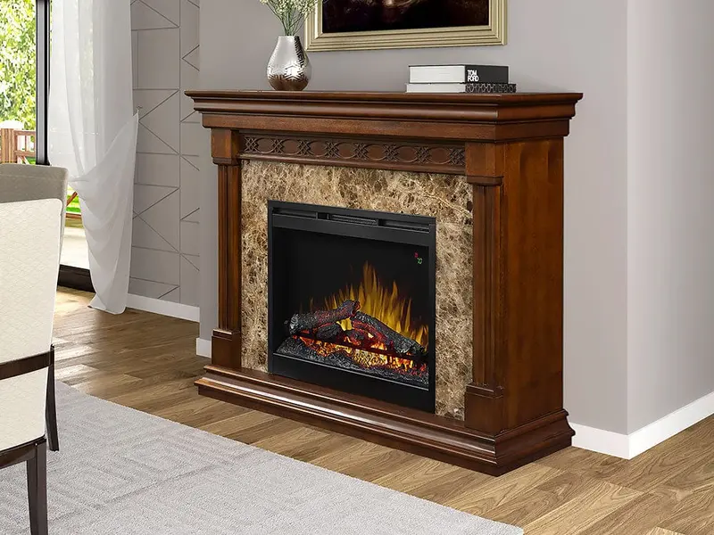 Alcott Mocha Electric Fireplace Mantel Package 2