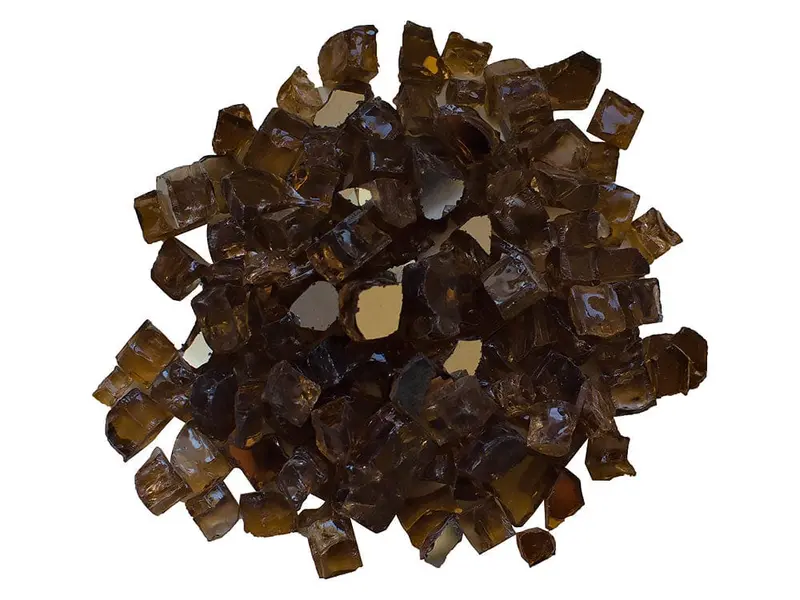 Amantii Light Brown Reflective Fire Glass – 5 Lb Earthy Decorative Media 1
