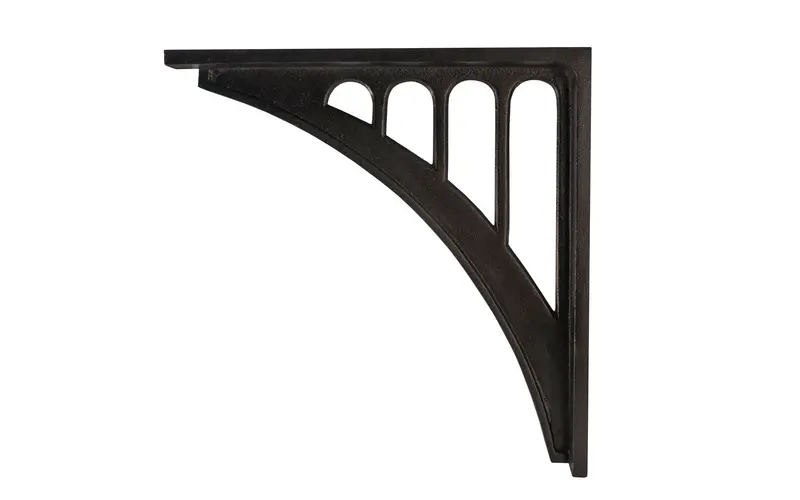 Art Nouveau–Inspired Black Shelf Bracket – Ornamental Cast Iron Support 2