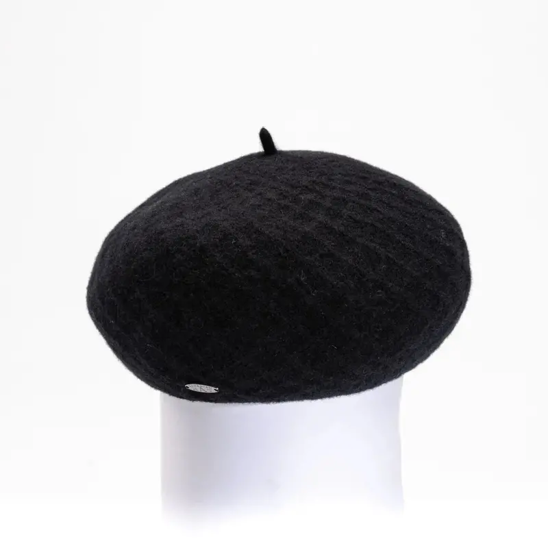Britni Textured Beret In Black – Canadian Hat Brand 1