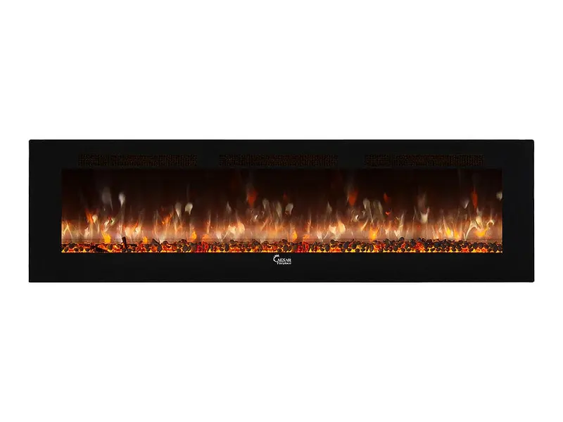 Caesar 102-Inch Wide Wall-Mount Electric Fireplace With Ambient Backlighting 1