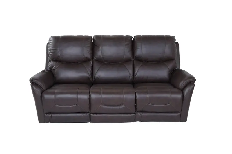 Dellington Brown Power Recliner Sofa – Adjustable Headrest Included 1