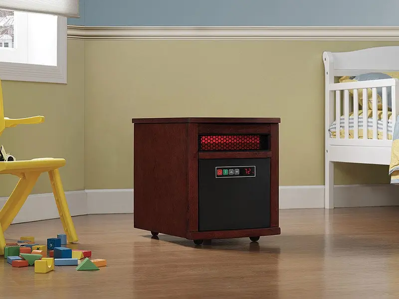 Duraflame Rolling Infrared Heater In Dark Cherry Finish – Portable Warmth 1