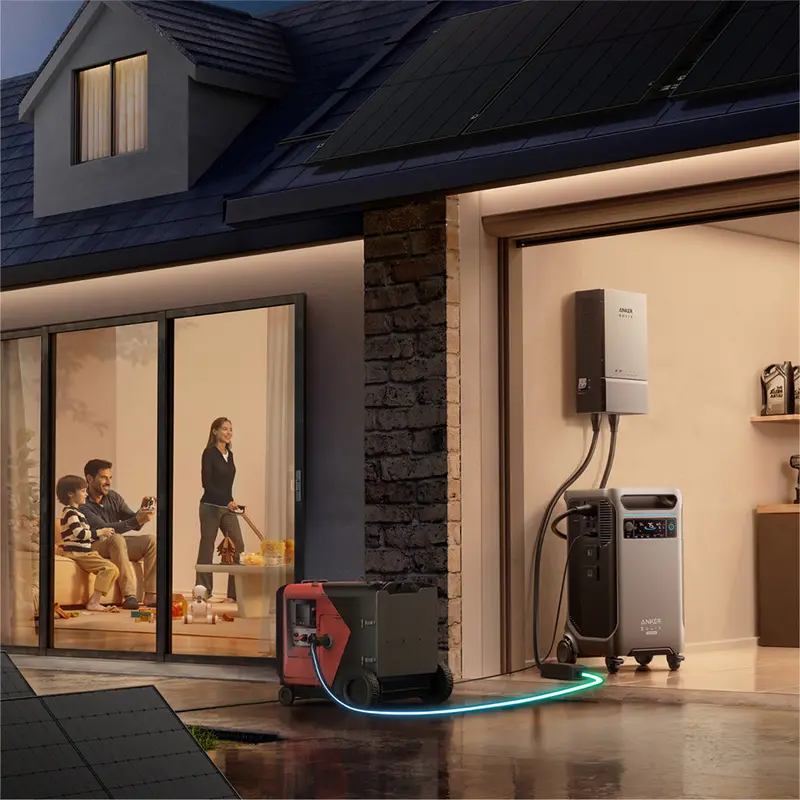 Duromax Xp9500Ih 9500W Tri-Fuel Generator + Anker Solix F3800Plus, Ps400, Eb3800 & 240V Transfer Switch Bundle 2