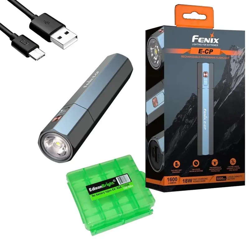 Fenix E-Cp 1600-Lumen Edc Flashlight With Built-In Power Bank & Cable Carrier 1