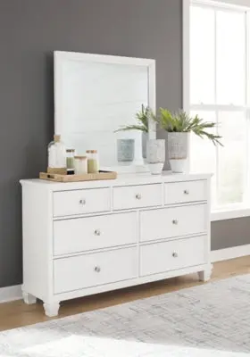 Fortman Tallboy Dresser With Decorative Mirror Attachment 2
