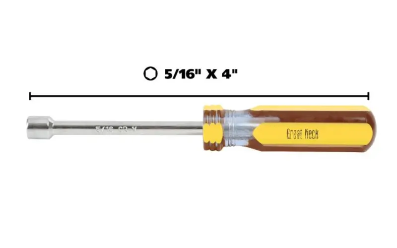 Greatneck 5/16-Inch × 4-Inch Nut Driver – Ergonomic Handle, Chrome-Plated Shaft 2