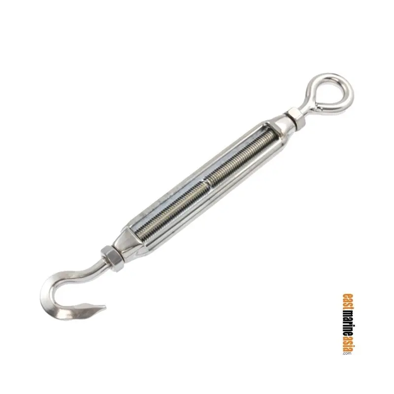 Hamma S311He Hook-And-Eye Turnbuckle With Securing Nut – Stainless Rigging Fitting 1