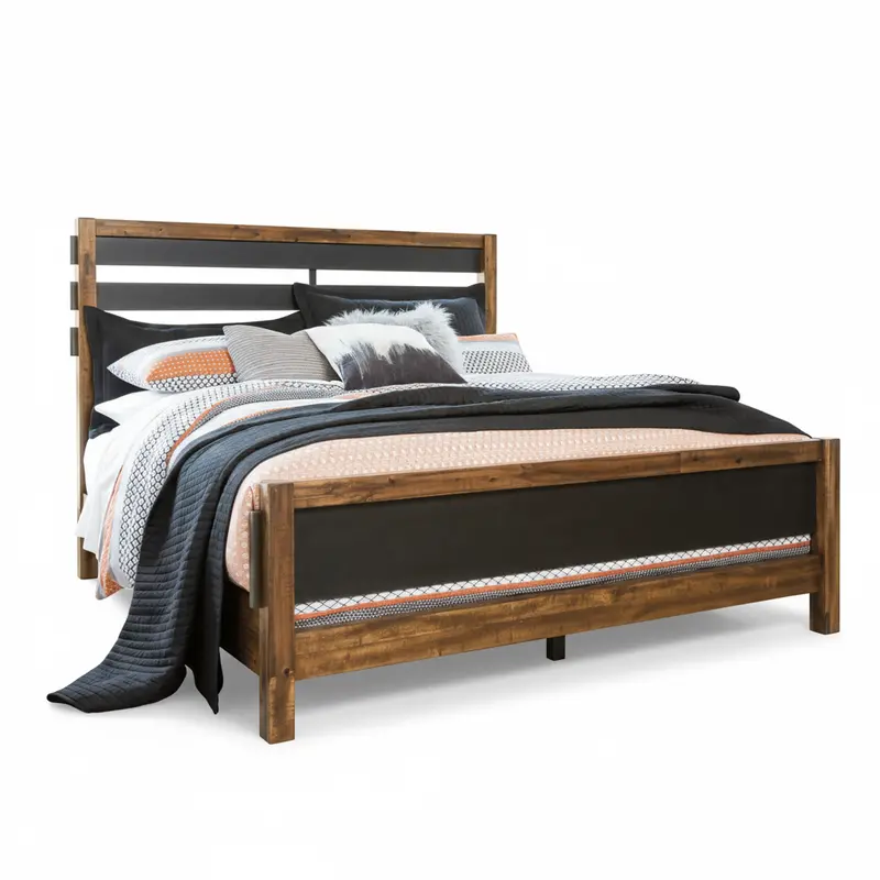 Harlynx Contemporary King Panel Bed Frame 1