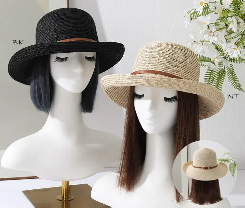 Link Band Wide-Brim Hat – Black Or Natural Raffia 1