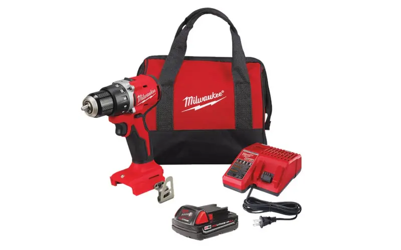 Milwaukee M18 Brushless 1/2" Compact Cordless Drill/Driver Kit – Includes 2.0 Ah Battery & Charger 1