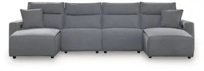 Modmax Salt & Pepper 4-Piece Power Reclining Sectional With Chaise 1