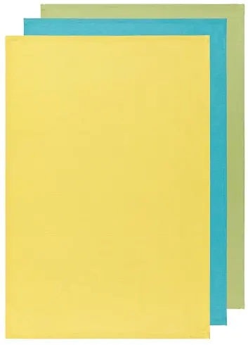 Set Of 3 Absorbent Flour Sack Tea Towels – Chartreuse, Turquoise, Leaf Green 2