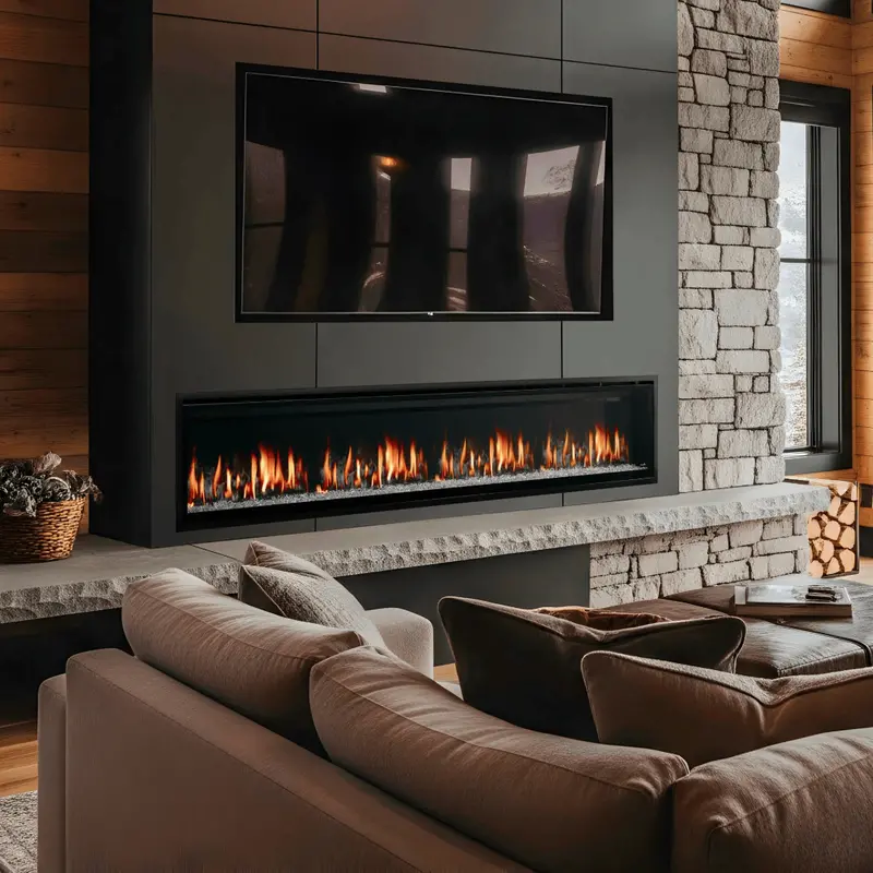 Simplifire Allusion Edge Virtual Lcd Fireplace – 100-Inch Linear Model 1