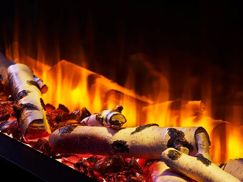 Simplifire Shadowglo Natural Birch Log Set – Hd Electric Fireplace Accent 1