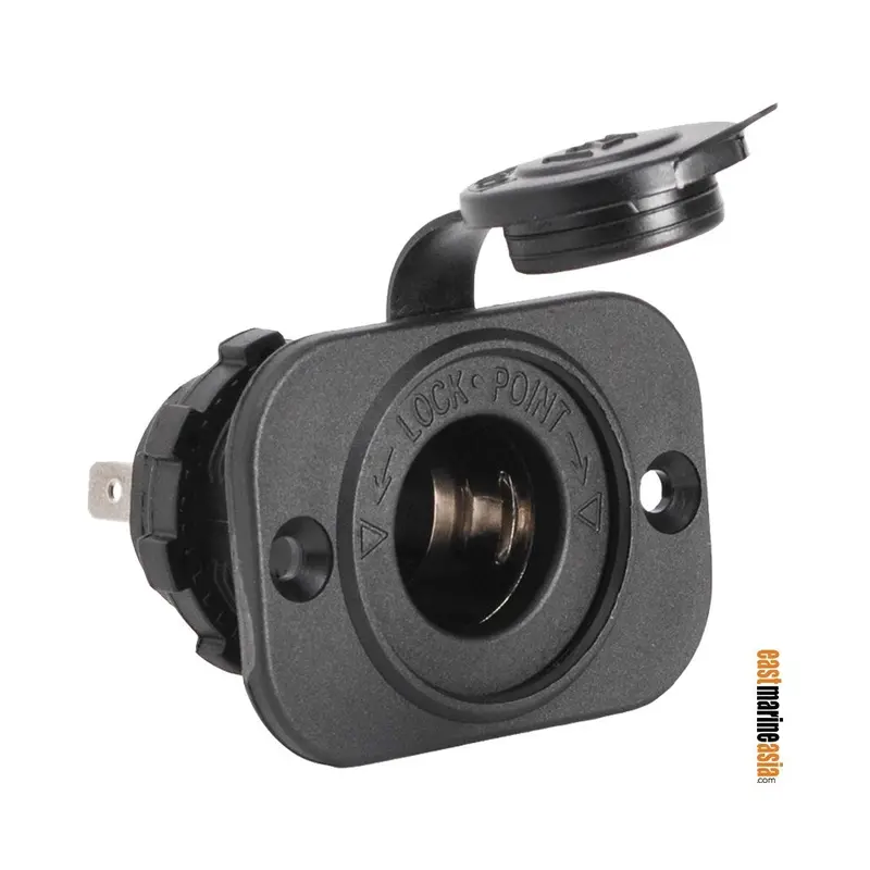 Single Cigarette Lighter Power Socket – Flush-Mount Marine Panel Interface 1