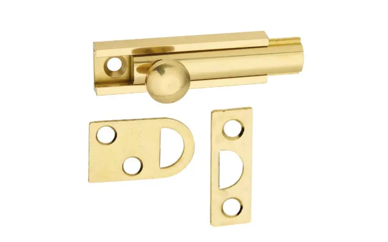 Solid Brass Surface-Mount Bolt – Heavy-Duty Door Security Hardware 1