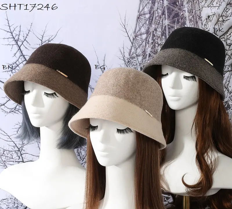 Two-Tone Wool Bucket Hat For Men And Women 1