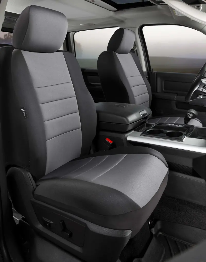 Fia Np99-35 Gray Neoprene Custom-Fit Front Seat Covers – Black/Gray Center Panel 1